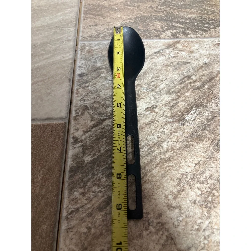 IKEA 17535 Black Nylon Cooking Spoon Made in Sweden Slotted Handle 9.75 inch